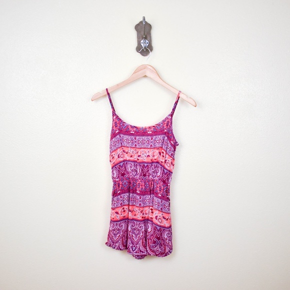 Forever 21 Pants - 4/$25 FOREVER 21 Boho Romper With Keyhole Back